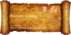Machat Csaba névjegykártya