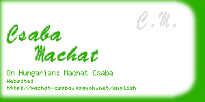csaba machat business card